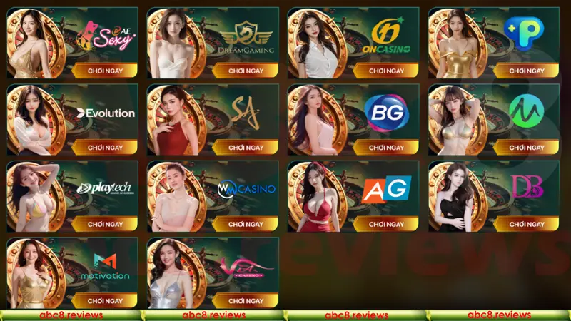 Những thể loại game Casino tại nhà cái Abc8